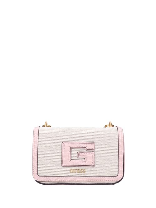 Borsa in tessuto ed ecopelle GUESS | HWWK919878NATURAL-ROSA CHIARO